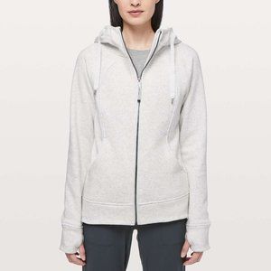 Lululemon Scuba Hoodie Plush in Heathered White/White Size 10